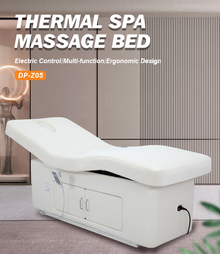 3-Motor Spa Bed | DP-Z05 Electric Acupuncture & Massage Table – with Heating, Cabinet, and Premium Finish