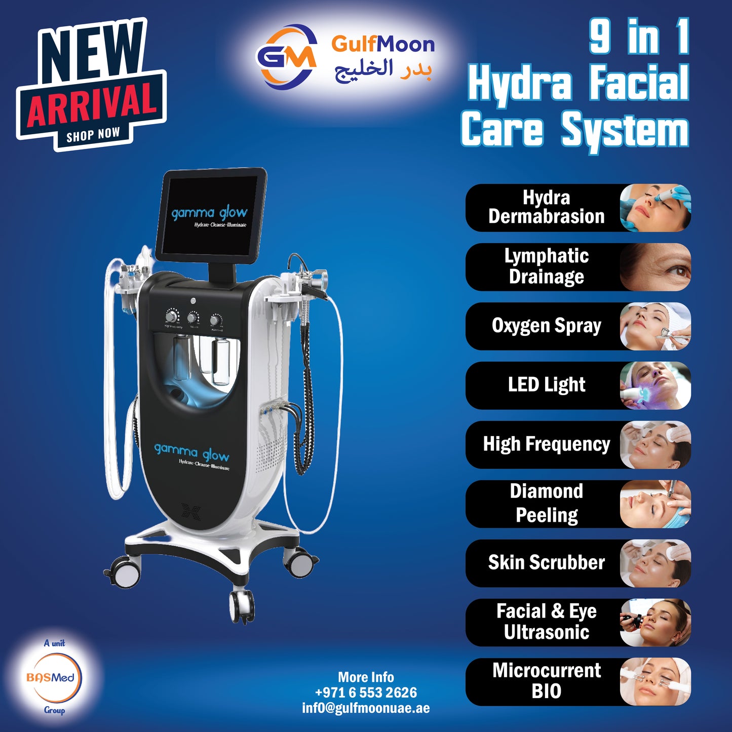 Gamma Glow – 9 in 1 Hydra Facial Machine | Advanced Skin Rejuvenation System